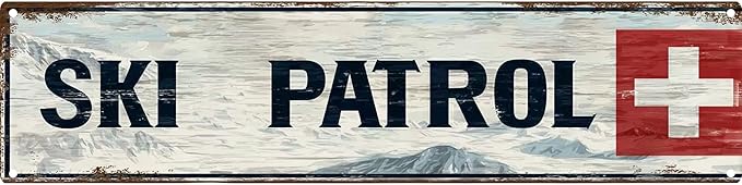 Vintage Tin Sign Retro Metal Ski Patrol Signs For Home Decor Stylish Wall Art Plaques Gift For Outdoor Home Bathroom Kitchen And Gothic Wall Decor In Every Room 4x16 In