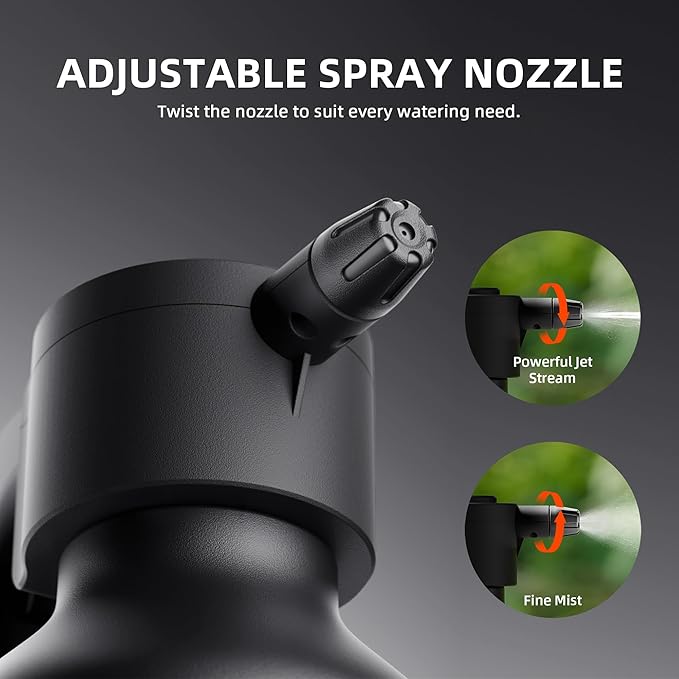 Spider Farmer 0.5 Gallon Electric Spray Bottle, 2500mAh Battery Powered Sprayer, Automatic Plant Mister with Adjustable Nozzle & Measuring Cup, Type-C Rechargeable for Indoor Outdoor Gardening