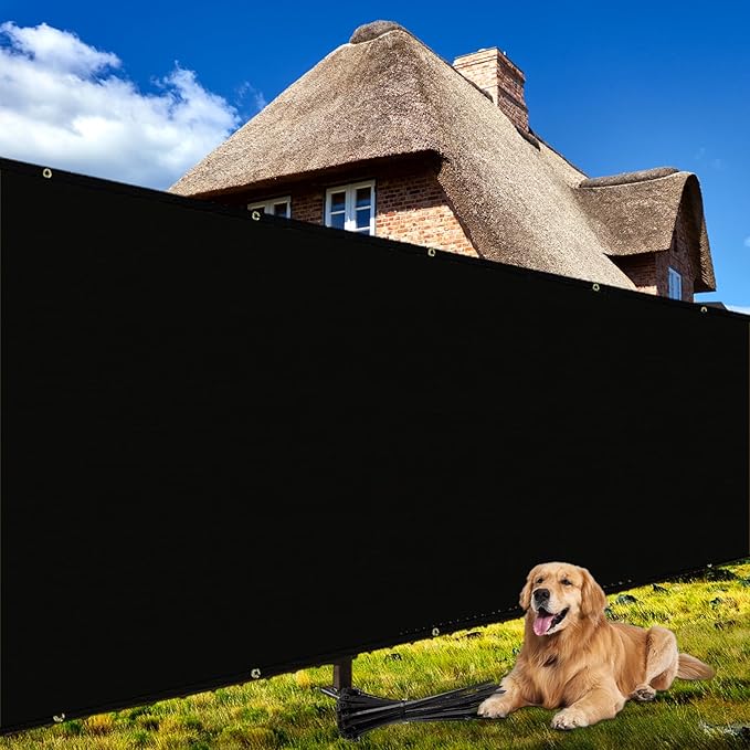 Shade&Beyond 3'x34' Black Privacy Screen Fence Cover 170 GSM Fencing Mesh Fence Panel for Wall Garden Yard Backyard Indoor Outdoor Home Decoration