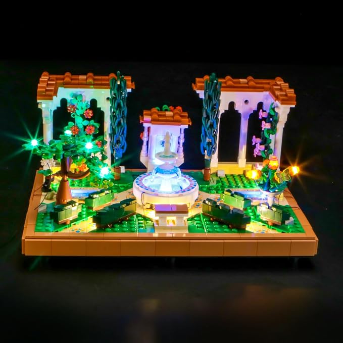 BrickBling Light Compatible with Lego Icons Fountain Garden, LED Lighting Compatible with Lego 10359 (No Model Set) (RC Version Light)