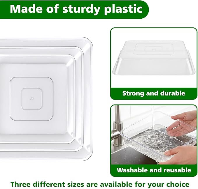 U0U 3 Size Square Stepping Stone Mold,8" 10.2" 12.2" Reusable Stepping Sone Molds for Concrete,Plastic Cement Molds for Casting Garden Pavement and Forms Walkway
