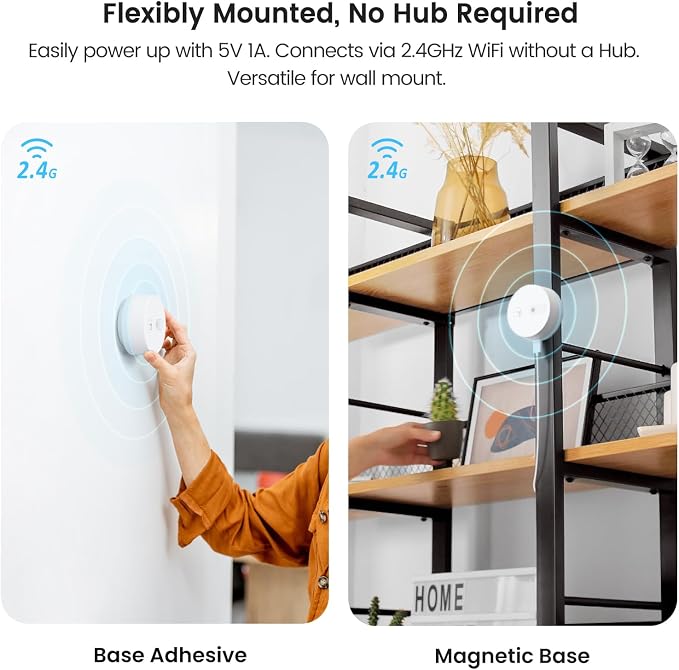 TREATLIFE WiFi Presence Sensor 3 Pack, 24G mmWave Radar Smart Motion Sensor Wired, Support Alexa/Google Home, Real-time Human Occupancy Sensor, No Hub Required
