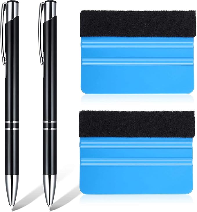 Weeding Tools for Vinyl，2 Pieces Air Release Pen Craft Vinyl Weeding Tools Stainless Steel Point Retractable Air Release Weeding Tools for Craft Weeding Essential Adhesive Vinyl (Black)