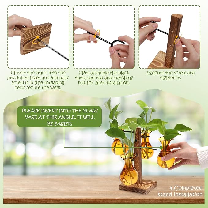 Plants Propagation Stations Bulb Glass Propagation Birthday Gift for Women Garden Plant Lovers - 4 Bulb