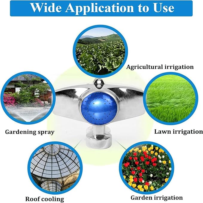 360 Degree Metal Spot Sprinkler,Small Sprinkler Garden for Small Areas Lawn Sprinklers for Yard Circle Pattern with Gentle Water Flow Garden Watering (1, Blue)