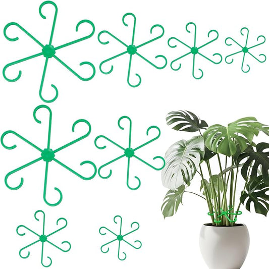 16 PCS Plant Stem Support – Reusable Plastic Plant Stem Holder for Monstera, Indoor Plant Support Clips, Gardening Accessories (Green)