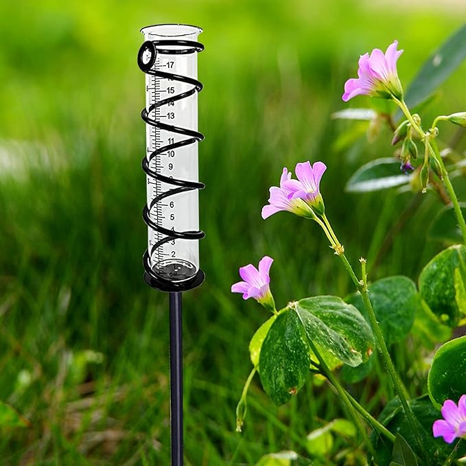 BIUWING 7 inch Rain Gauge Replacement Tube Glass for Yard Garden and Outdoor Home, with Clean Brush