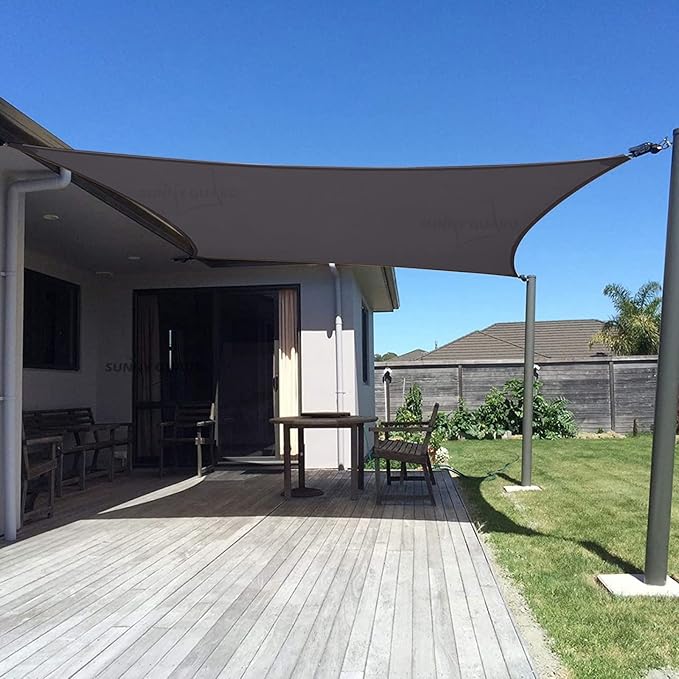 SUNNY GUARD Custom Size 5'x7' Dark Grey Sun Shade Sail Rectangle UV Block Shade for Backyard Yard Patio Deck Garden(Customized)