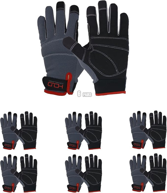 HANDLANDY Work Gloves for Men & Women, Utility Mechanic Working Gloves Touch Screen, Flexible Gardening Gloves for Yard