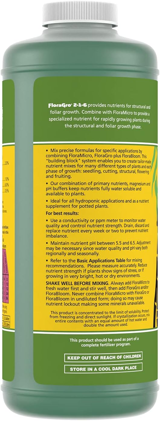 General Hydroponics FloraGro 1 Quart