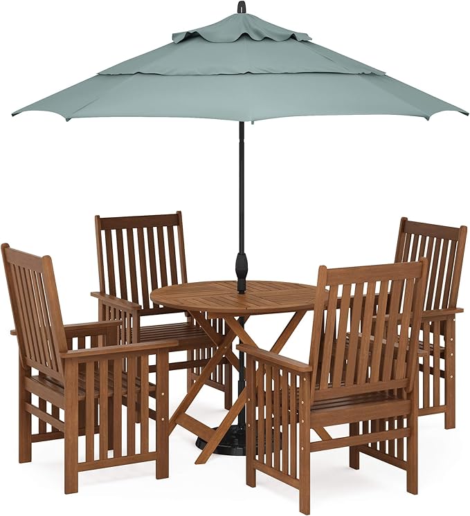 Furinno FG19061F Tioman Outdoor Hardwood Sunlight Folding Table, Natural