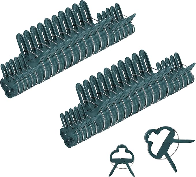 Plant Clips for Climbing Plants, Tomato Clips and Garden Clips for Vine Support, Plant Support Clips for Tomatoes and Garden use (Green, 20 small20 Big)