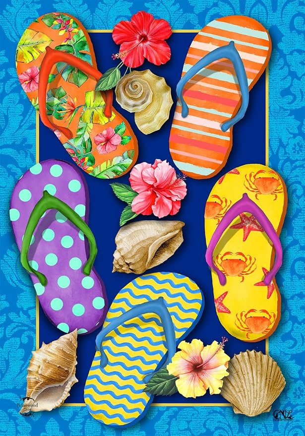 Paradise Flip Flops Summer Garden Flag 12.5" x 18" Briarwood Lane