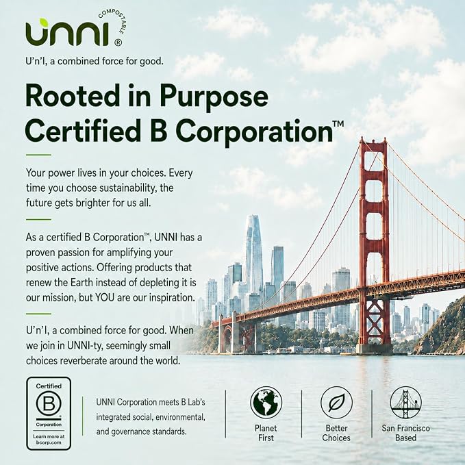 UNNI Compostable Trash Bags, 4 Gallon / 15 Liter, 200 Count, Extra Thick 0.75 mil Small Kitchen Food Scrap Bin Liners, BPI, CMA & OK compost HOME Certified (Meets ASTM D6400)