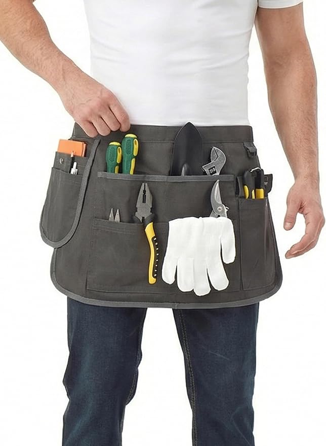 Nanxson Tool Apron Half Canvas Apron With Muti-Pockets for Home Garden Painting Crafting Woodworking CFG003