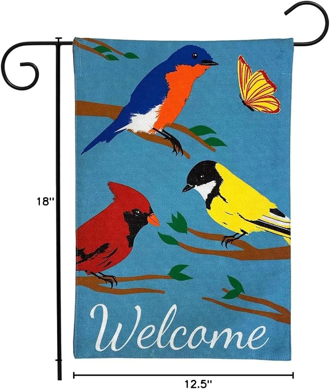 Briarwood Lane Wildbirds Spring Burlap Garden Flag