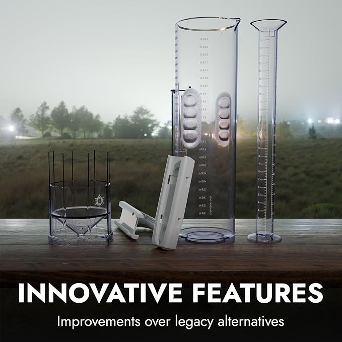 Official Tropo Rain Gauge & Snow Gauge, Certified Premium High-capacity CoCoRaHS Gauge, Freeze-resistant All-weather Durability, Professional Grade Accuracy & Precision, Easy-to-use, Dual Units