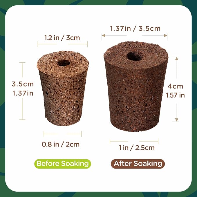 70 Count Grow Sponge Hydroponic Refill, Hydroponic Sponge Seed Starter Plug, Pre-Drilled Hydroponic Pod for Seeds, Cuttings, Herbs, Lettuce, Indoor Garden Growing System