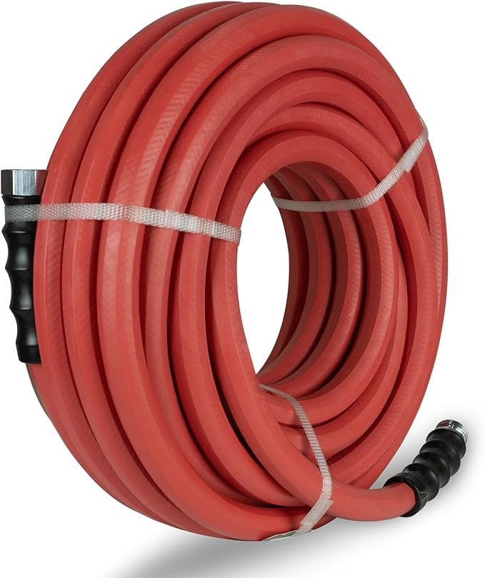 Gilmour Pro Rubber Hot Water Garden Hose – 5/8" x 100', Kink-Resistant, 400 PSI, Brass Fittings, Flexible in Cold, USA Made