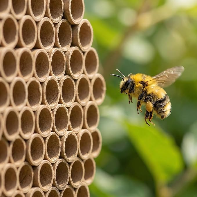 Frcctre 200 Pack Mason Bee House Tubes, 6 Inch Long x 5/16 Inch Diameter Cardboard Nesting Refill Inserts Liners Tubes for Mason Bee House Hotel Condo Beekeeper Accessory