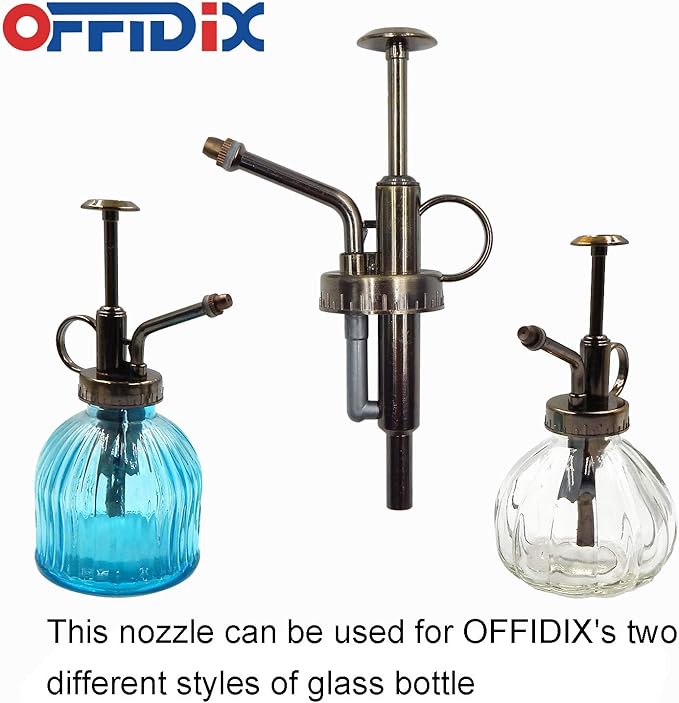 OFFIDIX Sprayers Watering Nozzles Replacement for Bottles Plastic Slivery Nozzle Top Pump for Small Glass Watering Bottle (Antique)