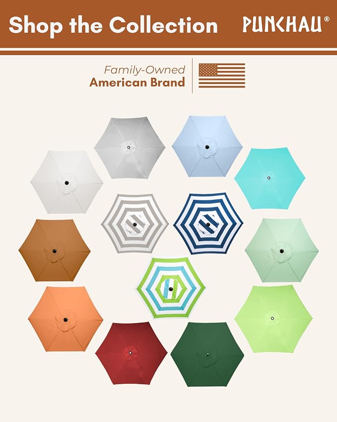 6 Ft Outdoor Patio Umbrella, Easy Open/Close Crank and Push Button Tilt Adjustment - Light Terracotta Market Umbrellas