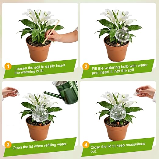 18 Oz Large Plant Watering Globes Large Self Watering Globes, Water Globes Bulbs for Indoor Outdoor Plants, Plant Water Bulbs Feeders for Watering Plants During Vacation Away Time 2-Pack
