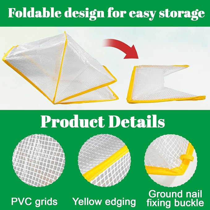31.9" x 12.2" x 14.1" Garden Row Accelerator Plants Cover for Winter, Foldable Raised Garden Beds Cover Plant Protector,Mini Greenhouse Cover for Protecting Vegetable Fruit from Animals