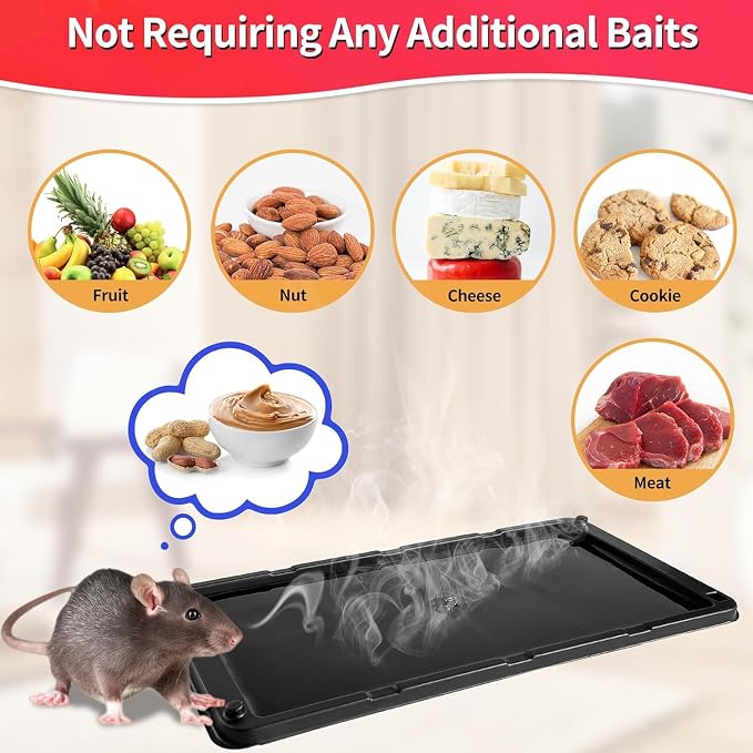 LULUCATCH Mouse Traps Indoor for Home 10 Pack, Bulk Sticky Traps with Peanut Butter Scent, Rat Trap & Insect Catcher for Garage, Warehouse, Glue Board for Mice, Lizard, Cockroach & Spiders