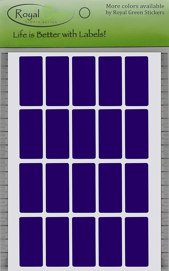 Royal Green Rectangular Label Stickers in Royal Blue 1.57 inch x 0.75 inch (40mm x 19mm) - 300 Pack