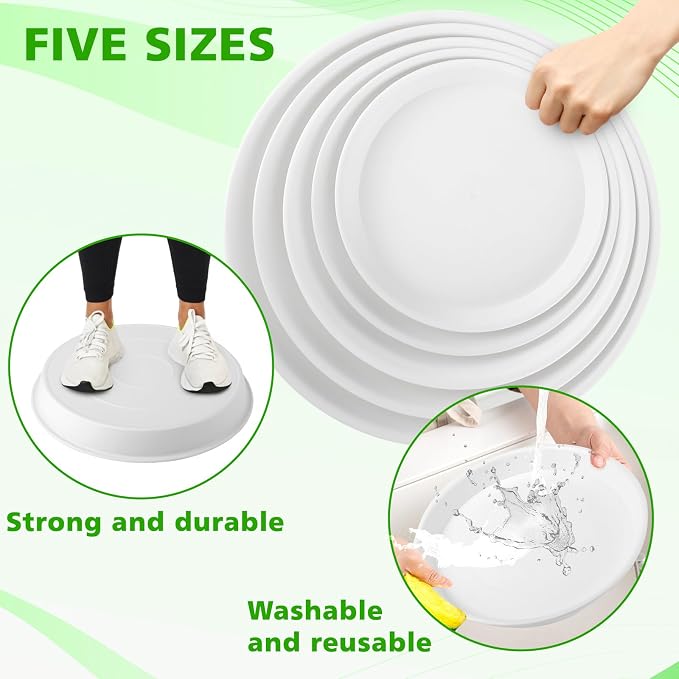 U0U 5 Size Round Stepping Stone Mold,8.7" 9.25" 10" 11.4" 12.6" Stepping Stone Molds for Concrete,White Plastic Concrete Molds for Casting Garden Pathmate Precast and Forms Walkway