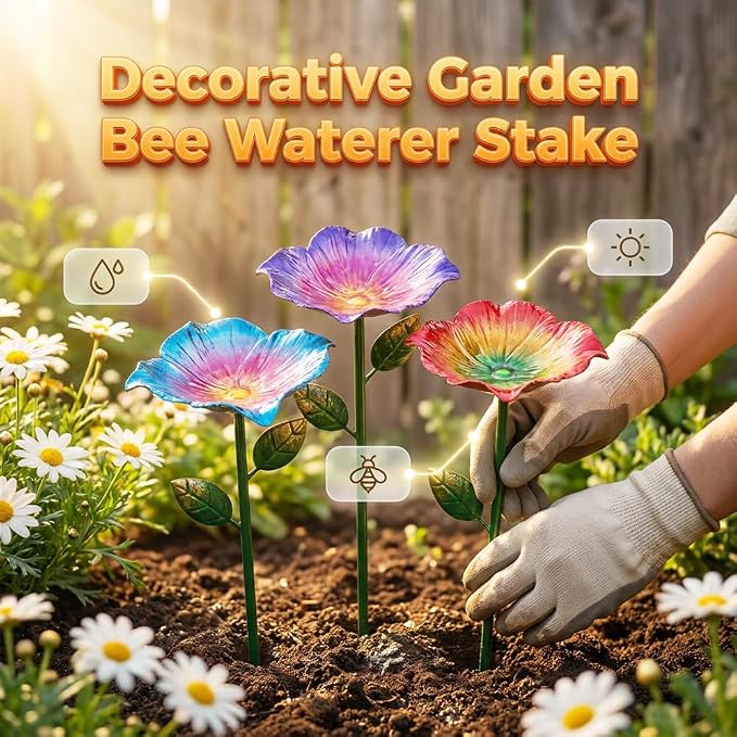 AIIONP Handmade Metal Flower Garden Stake, 2026 New Outdoor Garden Decor, Weather-Resistant Decorative Yard Art for Backyard, Artistic Metal Flower Stake for Garden Enthusiasts (2, Purple)