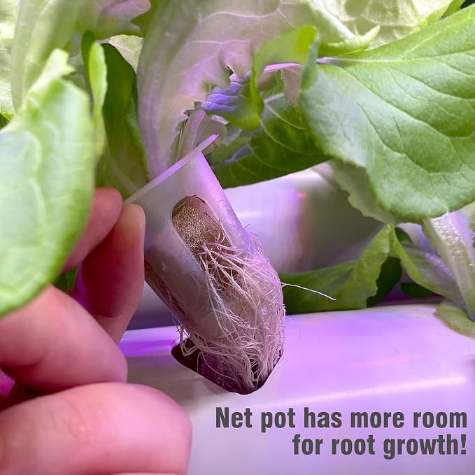 Hydroponic Growing System NFT with Timer Control, PVC Pipe 108 Planting Hole, Garden Water Culture Plant Salad Vegetable with Timer, Square Net Pot, Sponge
