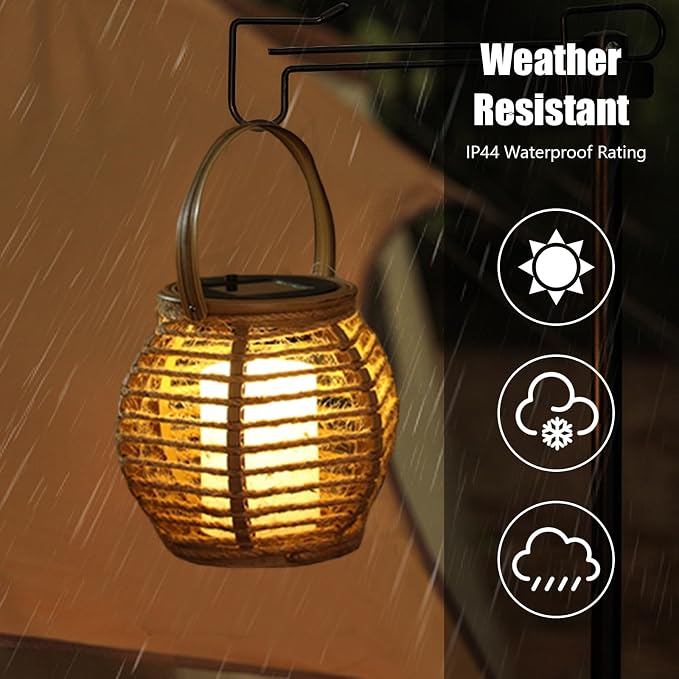 Small Solar Lanterns Outdoor Waterproof, Pumpkin-Shaped Solar Lantern with Handle, Dusk to Dawn 6-8Hr Outdoor Lanterns, Hanging & Tabletop Decor for Garden/Patio, Ideal Gift for Outdoor Lovers