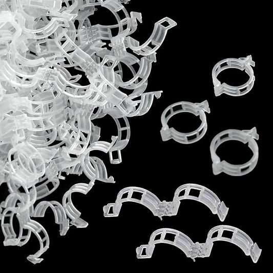 150pcs Plant Support Clips - Tomato Clips for String Trellis, Grape Vine Clips for Garden Netting Climbing Plants, Secured Plastic Plant Clip for Fixing Stem and Vine
