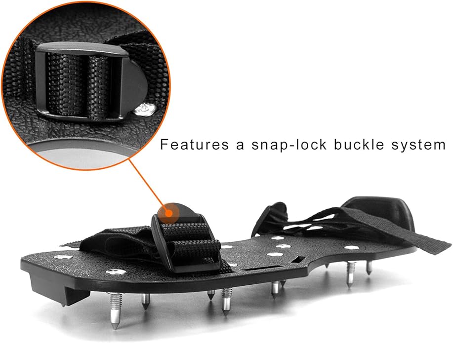 QWORK Gunite Spiked Shoes With 3/4” Short Spikes Perfect For Epoxy Floor, Overlays, Cover Installation, Green Color (Pair)