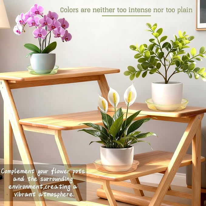 SupKing Plant Saucers Drip Tray 6 Pack 8 Inch Heavy Sturdy Plastic Flower Pot Saucers for Indoor Outdoor Planter Water Catcher Tray for Plant Pot (8''-multiple colors)