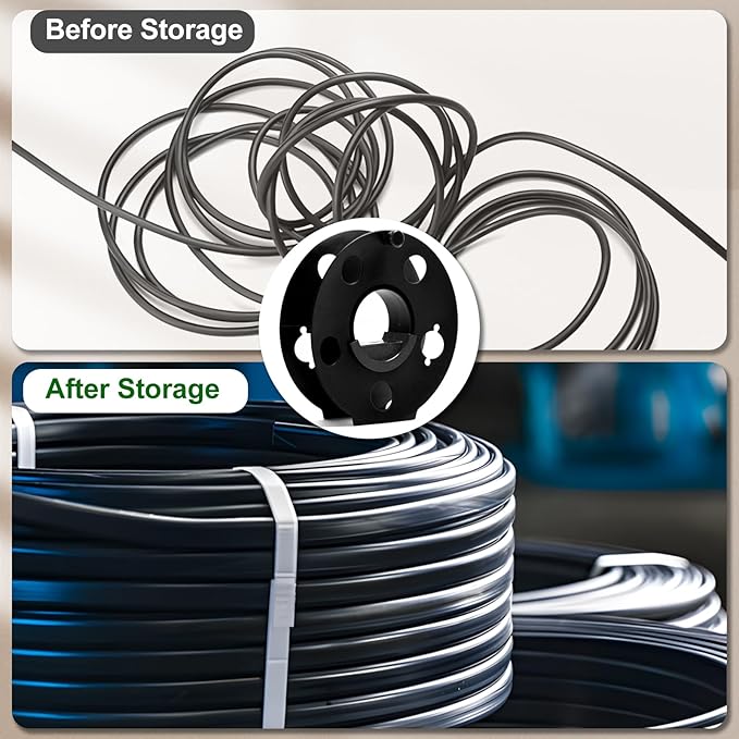 Cord Storage Reel Easy to Use with Center Rotating Handle 100 Feet (Black)