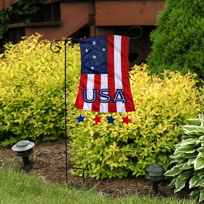 Patriotic Applique Garden Flag USA Stars & Stripes 12.5" x 18"