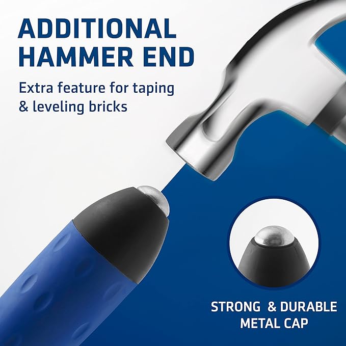 7" Margin Trowel Premium | Made of Stainless Steel | Flat Masonry Hand Trowel Tool with Soft Grip Handle | The Best Bucket Trowel Concrete Tool.