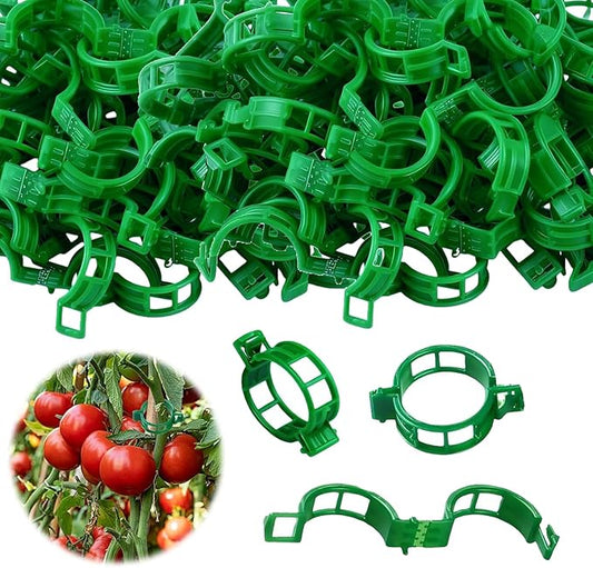 100PCS Green Plastic Support Clips, Tomato Clips, Garden Clips, Trellis Clips, Vine Clips for Climbing Plants to Prevent Tomatoes from Pinching or Falling Off