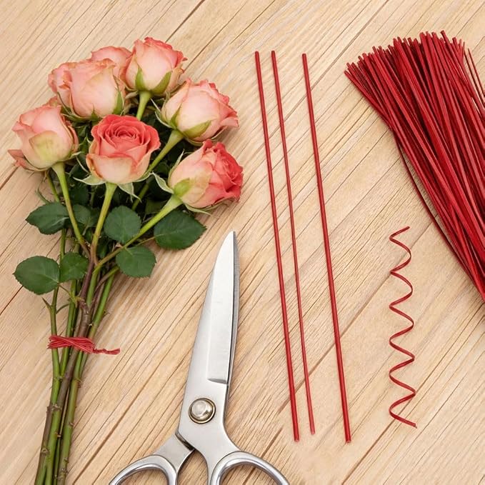 200 PCS Twist Ties for Plants, 7.8 Inch Garden Twist Ties Reusable Red Cable Tie with Rugged Metal Innercores for Bread Cake Pop Candy Bags Cable Organization Christmas Tree Gardening Decor