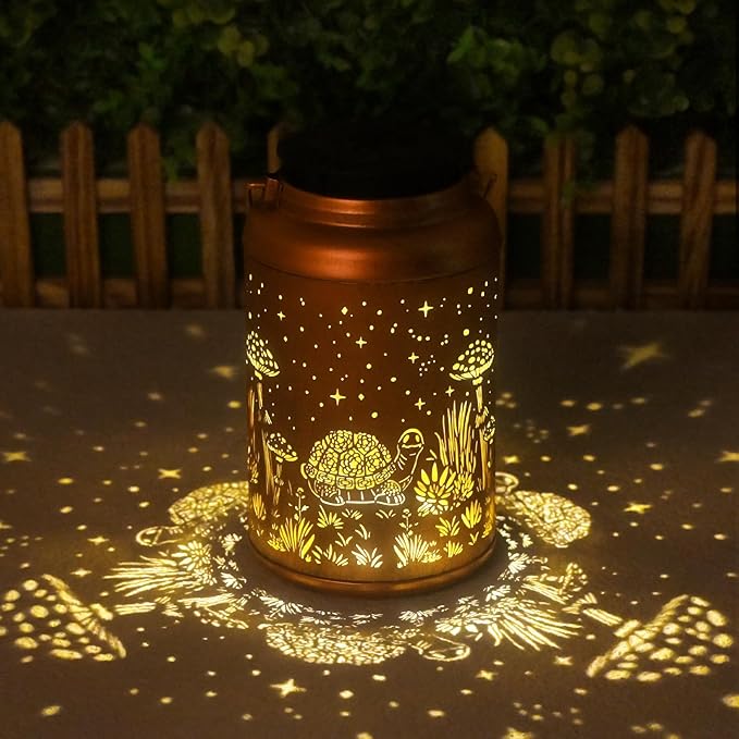 Birthday Gifts for Women Men - 2 Pack Turtle Solar Lanterns Outdoor Waterproof, Mothers Day Gifts for Mom Grandma, Hanging Turtle Solar Lights Garden Decor, Outdoor Decor for Patio, Yard