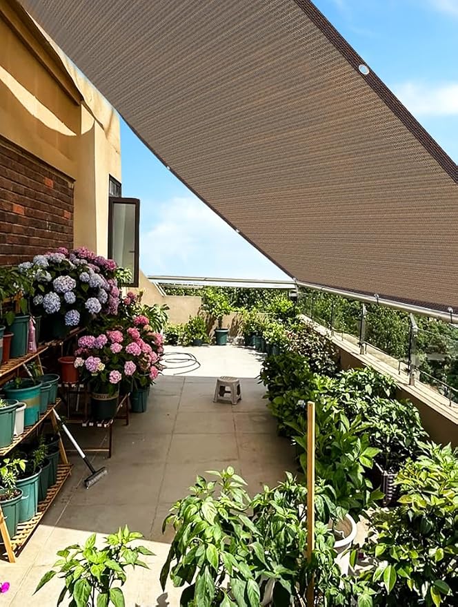 80% Sunblock Shade Cloth Net Resistant - 5x6Ft Garden Shade Mesh for Plant Cover, Greenhouse, Chicken Coop, Kennels, Tomatoes Plants