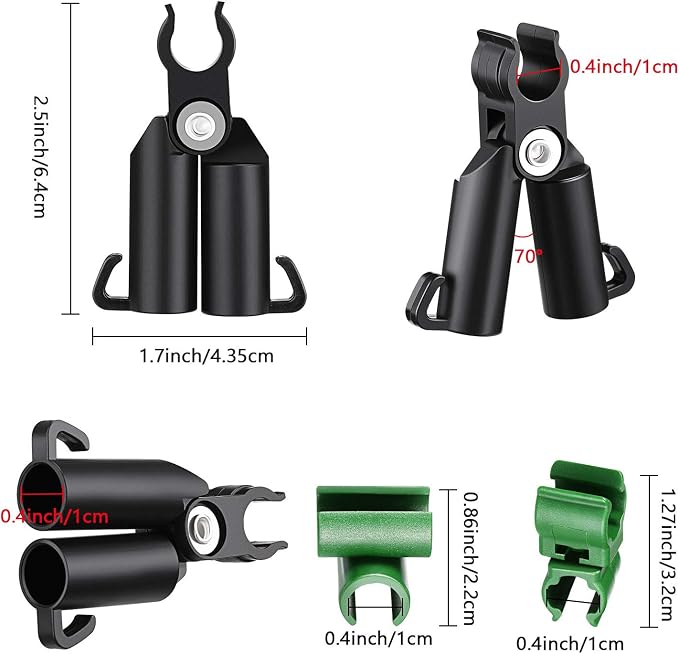 50 Pieces Adjustable Plant Trellis Connector Clip Plastic Connector Stakes Garden Plastic A-Type Connecting Joint Buckle Clip for Gardening Metal Steel Plant Supports (11 mm)