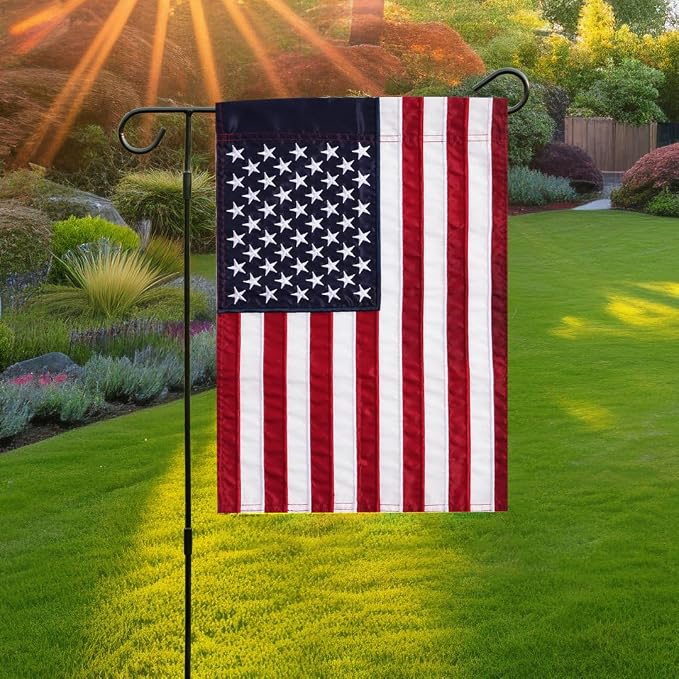 American Garden Flag 12x18 Inch Embroidered Star and Stripe USA Garden Flag for Outside Double Sided Small American Yard Flags