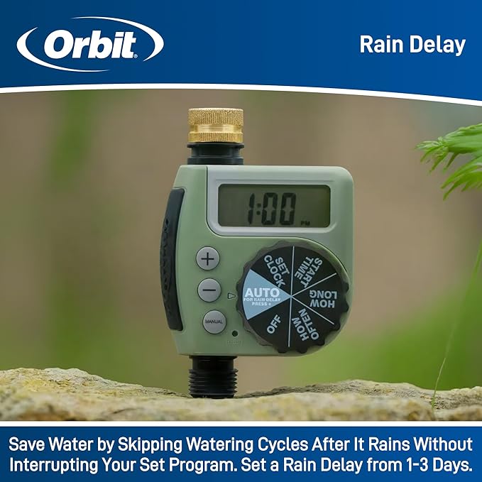 Orbit One Outlet Single-Dial Hose Faucet Timer - Easy Programmable - for Garden Watering System - LCD Hose Timer with Adjustable Watering Schedule - 62056, (Pack of 5)