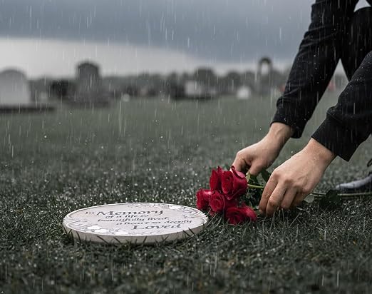 Luminous Memorial Stone - Memorial Stepping Stone - in Memory of Loved One Gifts - Memorial Gifts (Luminous Memorial Stones as Sympathy Gifts for the Loss of a Loved One)