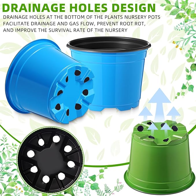 50 Sets Garden Pot Craft Kit, Flower Plant Spring Craft Including Plastic Nursery Plant Pots Labels Tags Stickers for DIY Flower Planting Growing Birthday Arts Kit (Fresh)