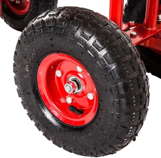 Adjustable Garden Cart, Red, 360 Degree Swivel Seat, Durable Steel Frame, Waterproof, Adjustable Handle, Tool Tray, Mobility